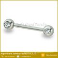 Gem de CZ dupla inox Sexo Gay mamilo Piercing